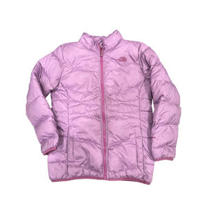 The North Face Girls Light Purple Puffer Jacket Pink Zipper Down Fill Size XL 18